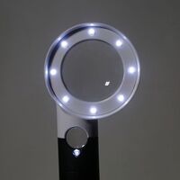 Magnifier with universal backlight, magnifying glass with handle 558L-XX, size: diameter 55 mm, magnification: 7X, 20X