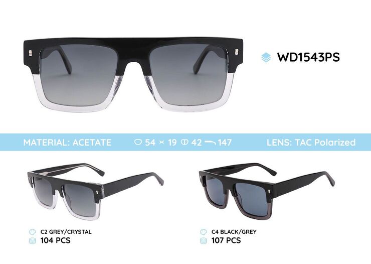 Plastic acetate frame polarized sunglasses WD1543PS
