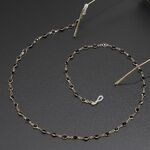 Metal non-slip chain, with black glass beads, for glasses and masks GL329