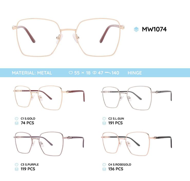 Metal women's frame for glasses MW1074