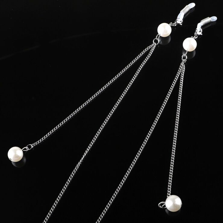 Metal non-slip chain, with pearl balls, for glasses and masks GS007