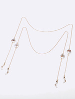 Set of two silver and gold glasses chain with pearls GM062