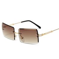 Солнцезащитные металлические безрамочные очки с защитой UV400 2889-GT