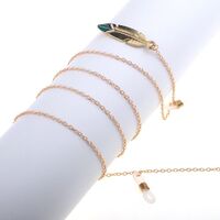 Gold-colored metal non-slip chain, with drop pendant, for glasses and masks GL770