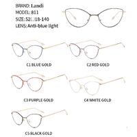 Protective metal glasses with anti-blue light lenses Landi LD811