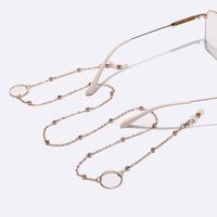 Gold-colored metal non-slip chain, with rings and beads, for glasses and masks GL1025