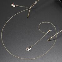 Gold-colored metal non-slip chain, with pendant deer, for glasses and masks GL350