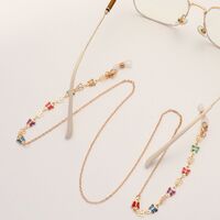 Gold-colored metal non-slip chain, with colorful and hollow butterfly, for glasses and masks GL1850