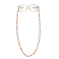 Metal and acrylic eyeglasses double chain GL1161