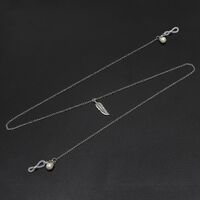 Metal non-slip chain, with leaves and pearl, for glasses and masks GL688