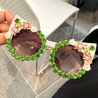 Plastic PC cat-eye sunglasses with rhinestones 