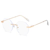 Metal glasses with Blue ray cut protection KY5102半多边