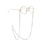 Metal non-slip chain silver, with flowers, for glasses and masks GL919