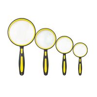 Magnifier, magnifying glass with handle 双色橡胶柄放大镜-3-XX, diameter 50mm, 60mm, 75mm, 100mm, magnification: 10Х, 8Х, 6Х, 5Х