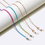 Set of two golden and colorful glasses chain GM054