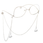 Metal non-slip chain, with pendant triangle with pearl, for glasses and masks GL246