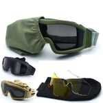 Safety shockproof tactical goggles +3 caps ES001