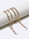 Fashion oval thick metal glasses chain GL1361