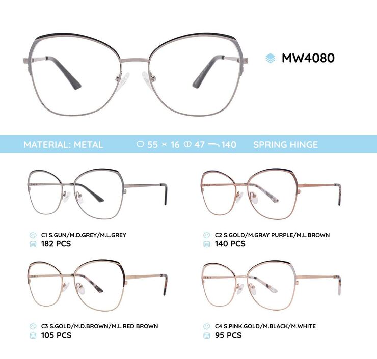 Metal women's frame for glasses MW4080