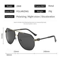 Polarized metal sunglasses with UV400 protection 2868-GT