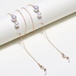 Metal non-slip chain, with pearl beads, for glasses and masks GL517