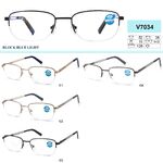 Ready-made metal frame glasses Vizzini V7034, block blue light, plastic lens, diopters +0.75 to +4.00 (step 0.25) to+5.0(step 0.50)