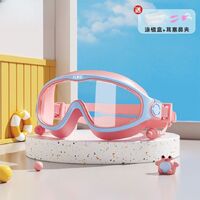 Swimming waterproof anti-fog goggles for kids (3-15 years), set with nose clip, earplugs and box, 6099-YU