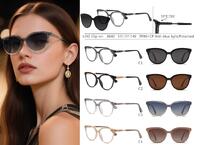 Plastic TR90+CP eyeglasses frame with blue ray cut protection, with spring hinges + sun protection polarized clip-on Leke LK8842