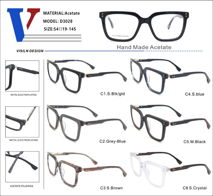 Оправа пластиковая из ацетата с флексом D3028-DA