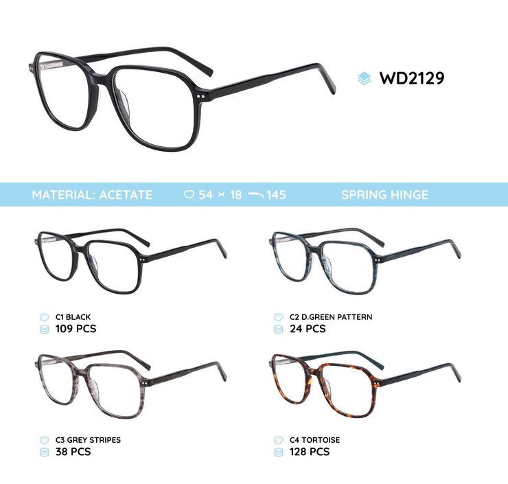 Plastic acetate eyeglasses frame WD2129