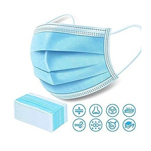 Маска защитная трёхслойная одноразовая с металлическим фиксатором на переносице RLKZ01 民用口罩