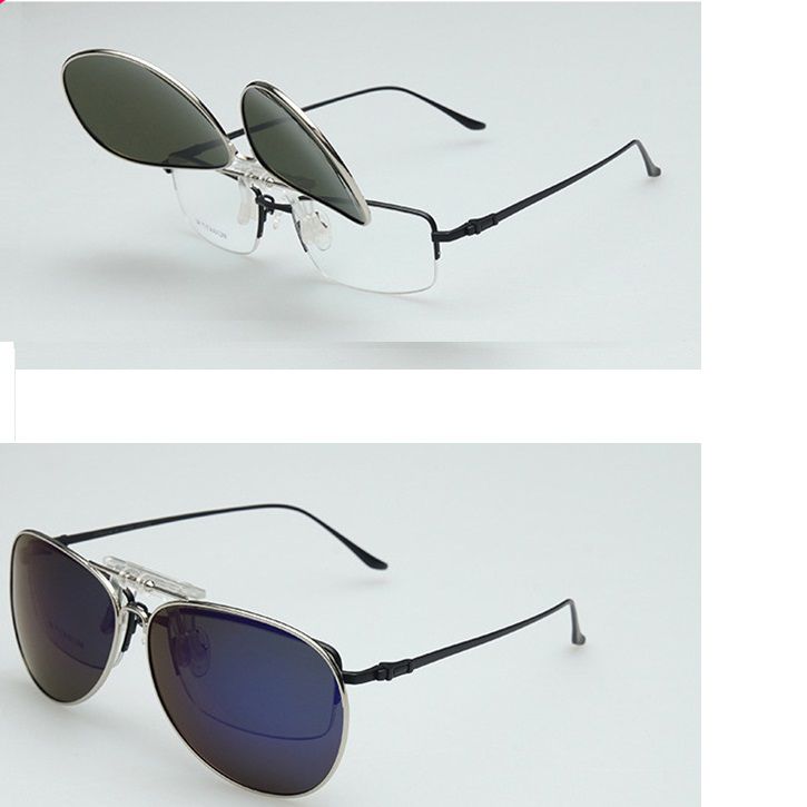 Насадка металлическая солнцезащитная для очков (клипон) KY3025-2