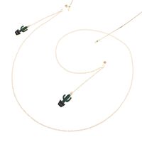 Металлическая нескользящая цепочка золотого цвета, с подвеской кактус, для очков и масок GL810