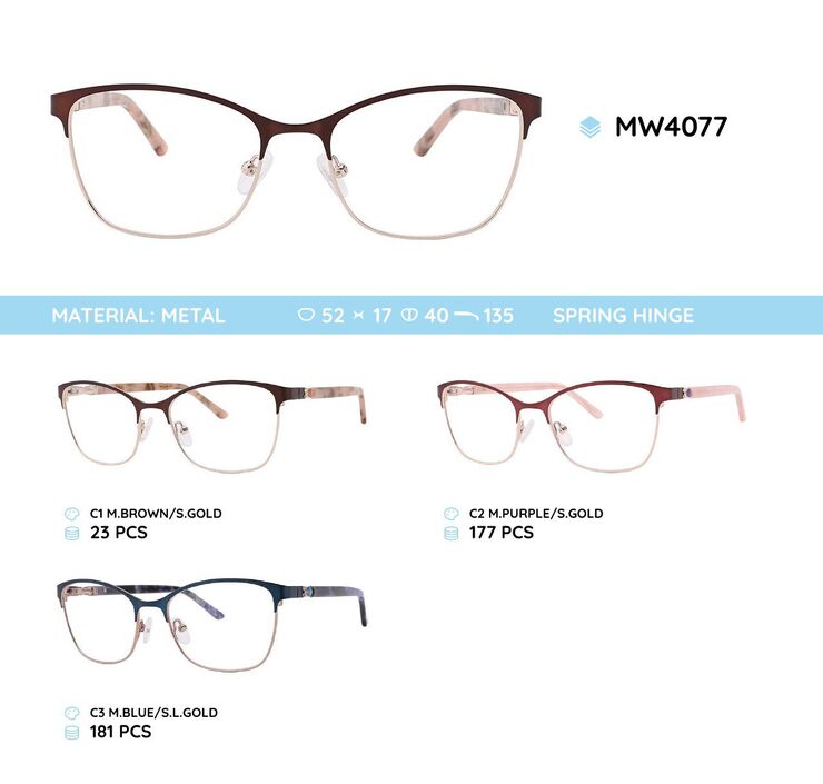 Оправа для очков металлическая женская с флексом MW4077