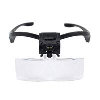 Binocular magnifier with backlight, magnifying glass with head mount 9892B-XX, magnification: 1X, 1,5X, 2X, 2,5X, 3,5X