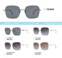 Titanium rimless frame polarized sunglasses TS5008
