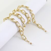 Gold-colored metal non-slip thick chain, with pearl, for glasses and masks GL1003