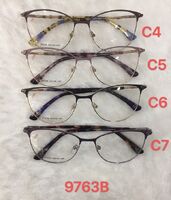 Metal frame for glasses with spring hinges 9763B