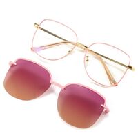 Metal Blue Ray Cut protection frame + magnet sunshade clip-on 7004-GT