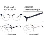 Protective metal glasses with anti-blue light lenses Landi LD0216