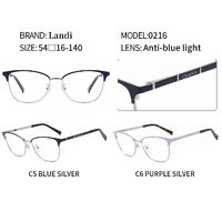 Protective metal glasses with anti-blue light lenses Landi LD0216