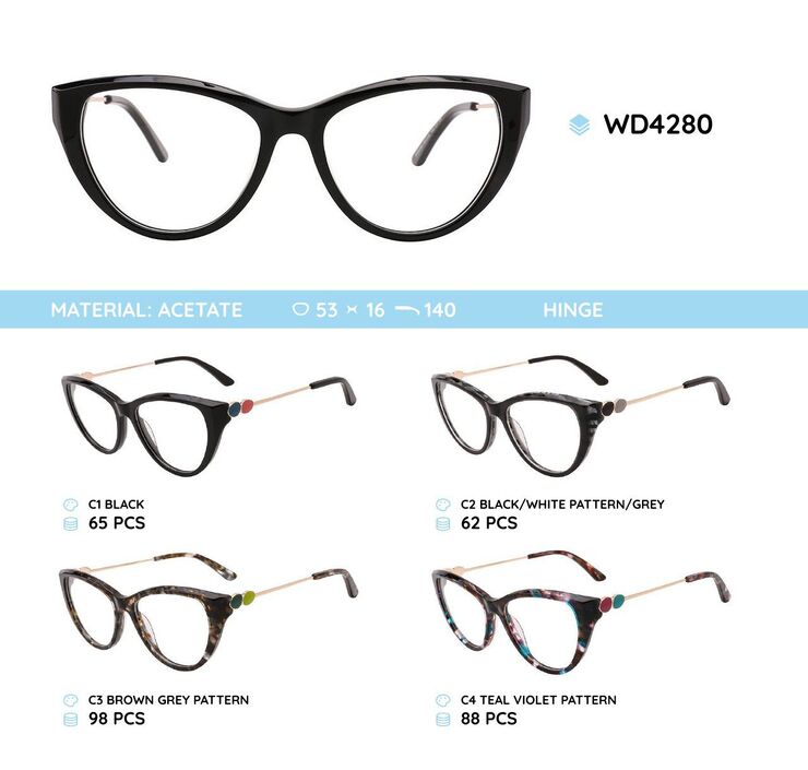 Plastic acetate eyeglasses frame for women WD4280
