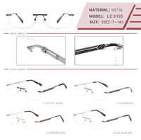 Metal rimless on screws frame for men with spring hinges LE6195-DA