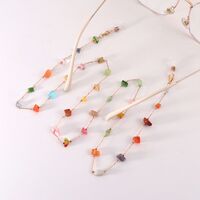 Gold-colored metal non-slip chain, with colorful stone, for glasses and masks GL1887