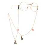 Gold-colored metal non-slip chain, with tassels, for glasses and masks GL028