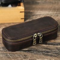 Eyeglasses genuine leather clutch bag with zipper CF1169