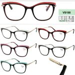 Ready-made plastic frame glasses for women Vizzini V8198, diopters from +1.00 to +4.00 (step 0.25); from -1.00 to -4.00 (step 0.5)