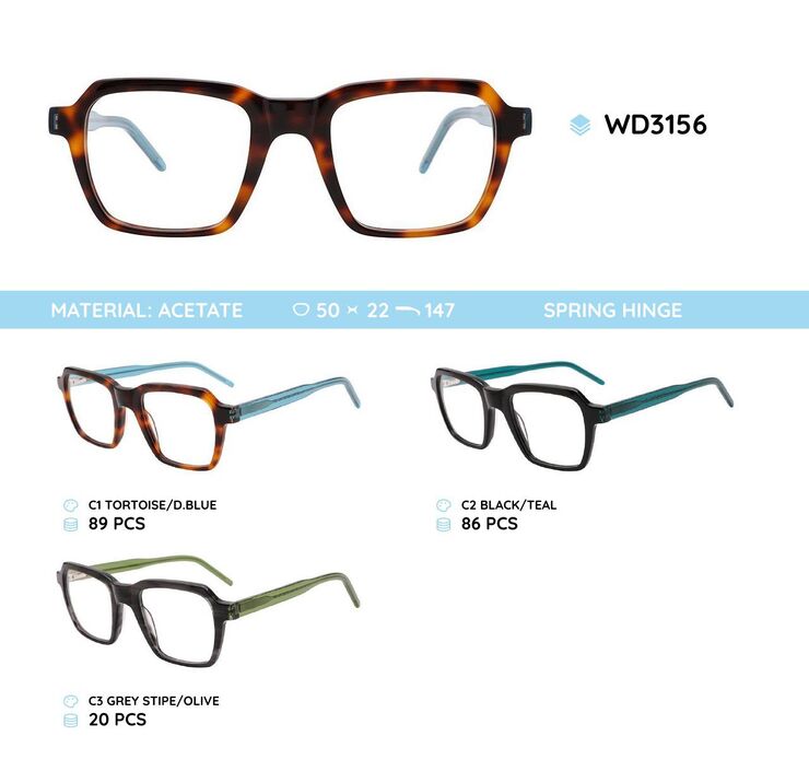Plastic acetate eyeglasses frame for women WD3156