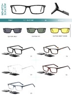 Plastic acetate frame with spring hinges + polarized clip-on Big City F3037S