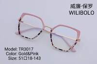 Оправа металл + TR90 ультратонкая женская с флексом Wilibolo TR3017